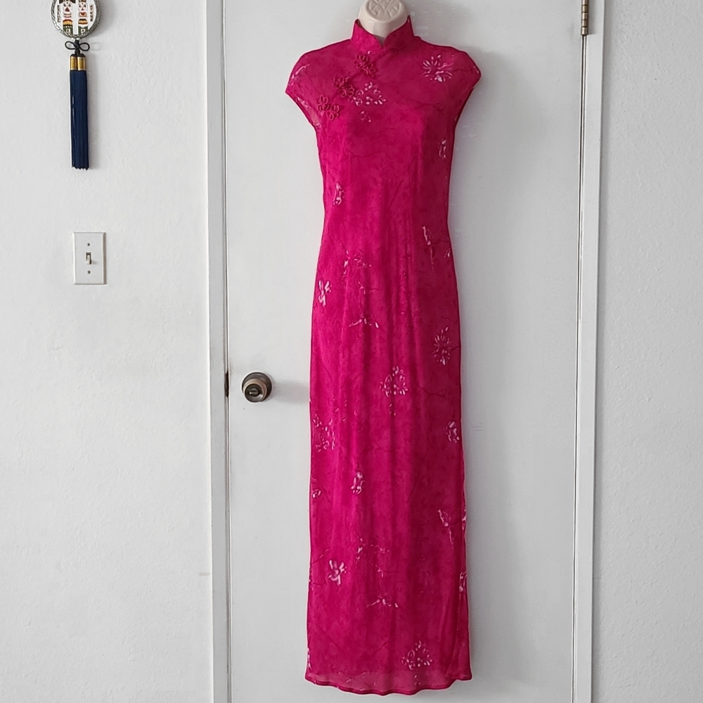 Mandarin Style Floral Dress